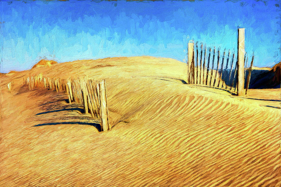 Outer Banks Sand Dune Fence AP Painting by Dan Carmichael
