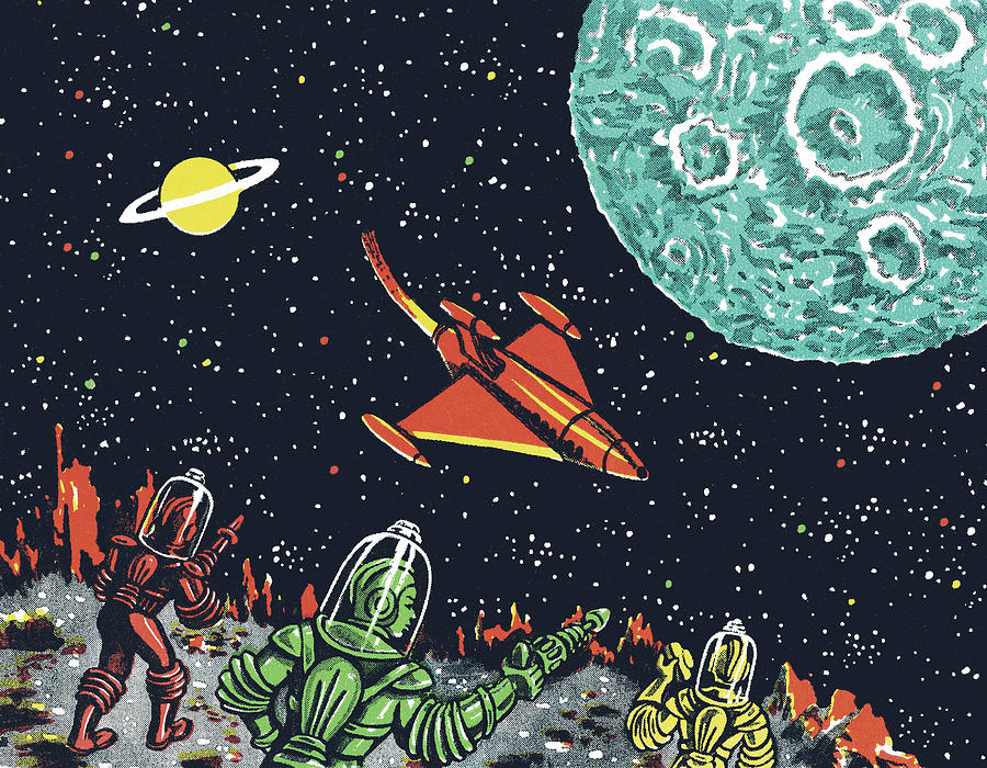 Science Fiction Drawing - Outer Space by CSA Images