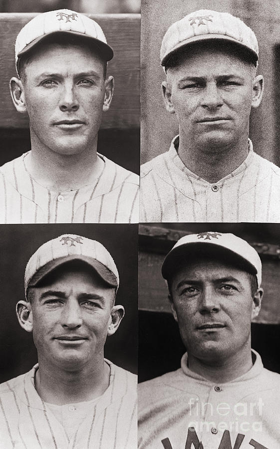 New York Giants Photograph - Outfielders For New York Giants by Bettmann