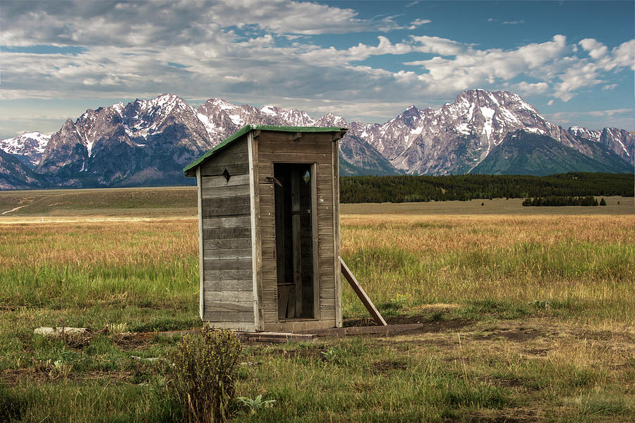 Outhouse on Mormon Row in the Grand Teton National Park  Photograph by Randall Nyhof