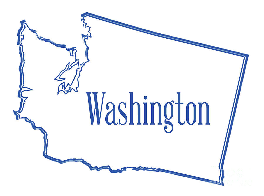 Outline of the state of Washington Digital Art by Bigalbaloo Stock ...