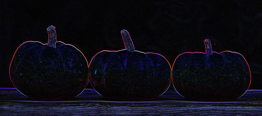 Outline Of Three Mini Pumpkins Photograph