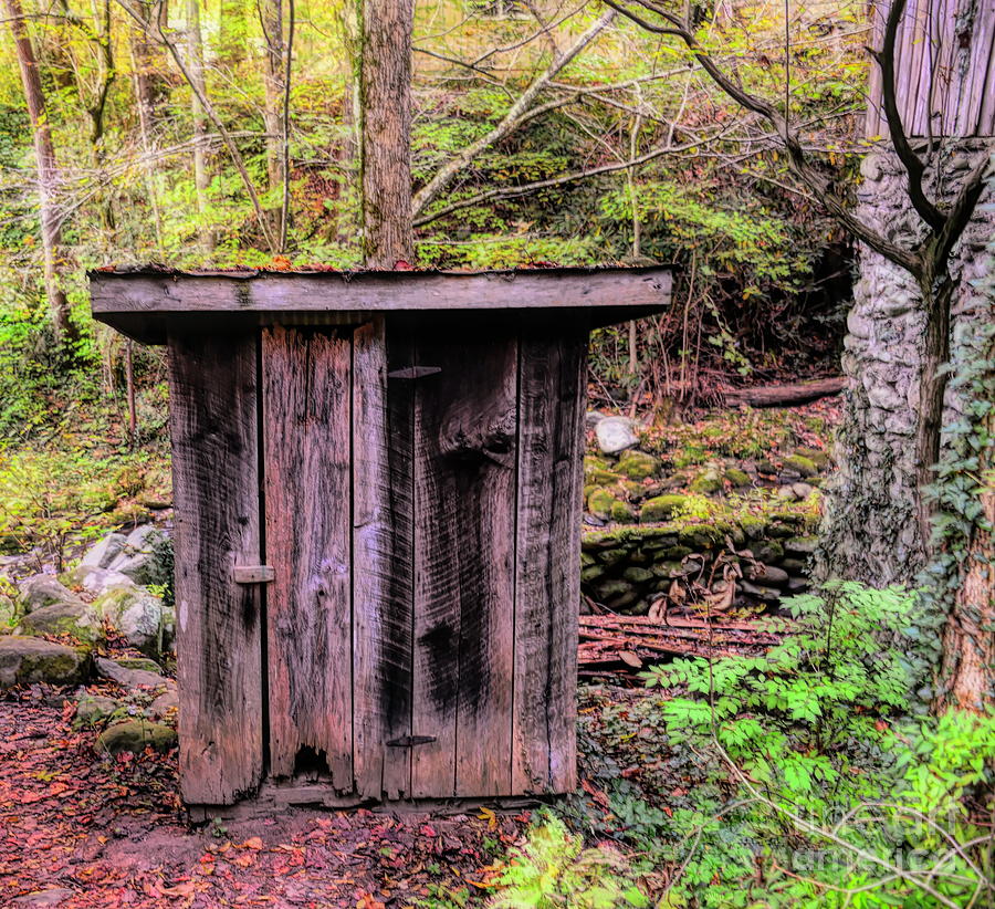 Outside privy. Photograph by Minnetta Heidbrink - Fine Art America