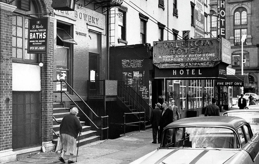 Outside The New Bowery Theatre Photograph By Fred W. Mcdarrah