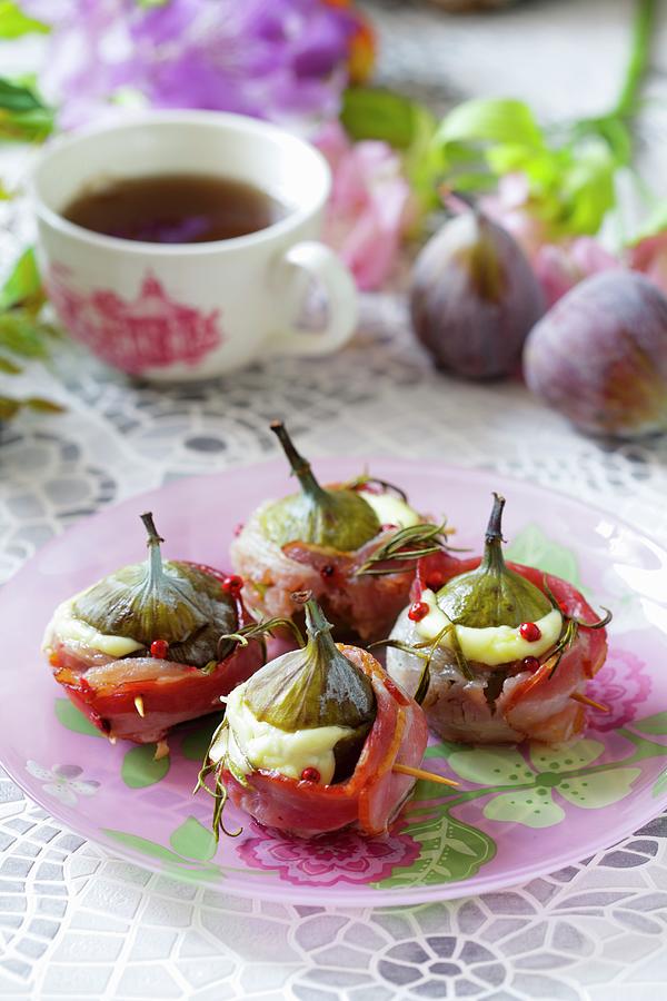 Oven-baked Figs Filled With Ham And Cheese Photograph by Boguslaw Bialy
