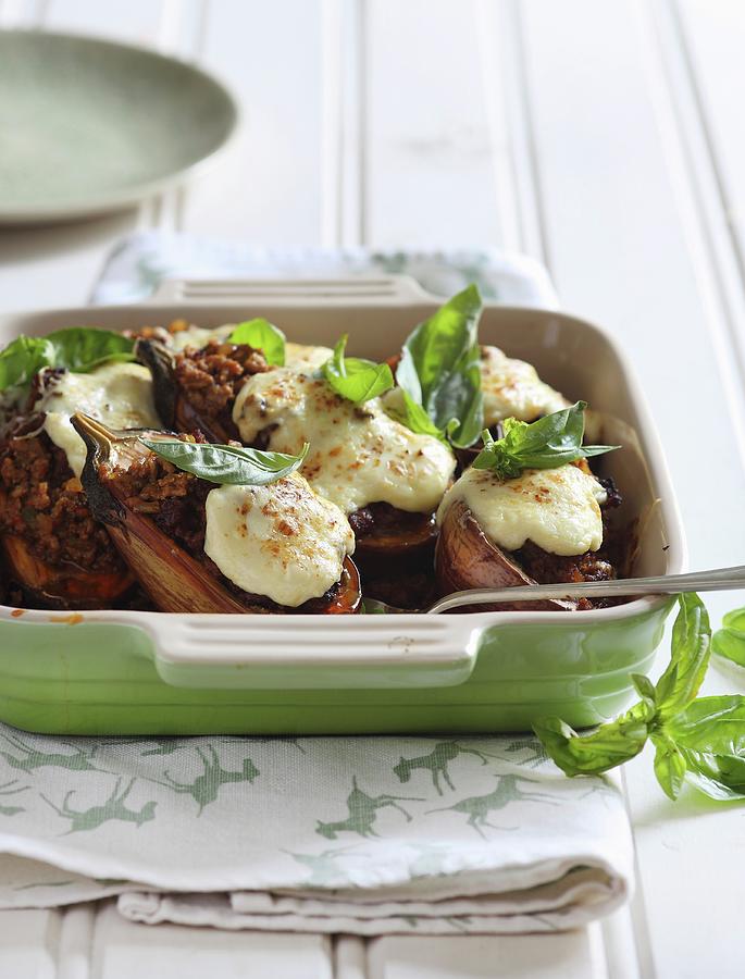 Oven-roasted Aubergines With A Lamb Filling Photograph by Great Stock!