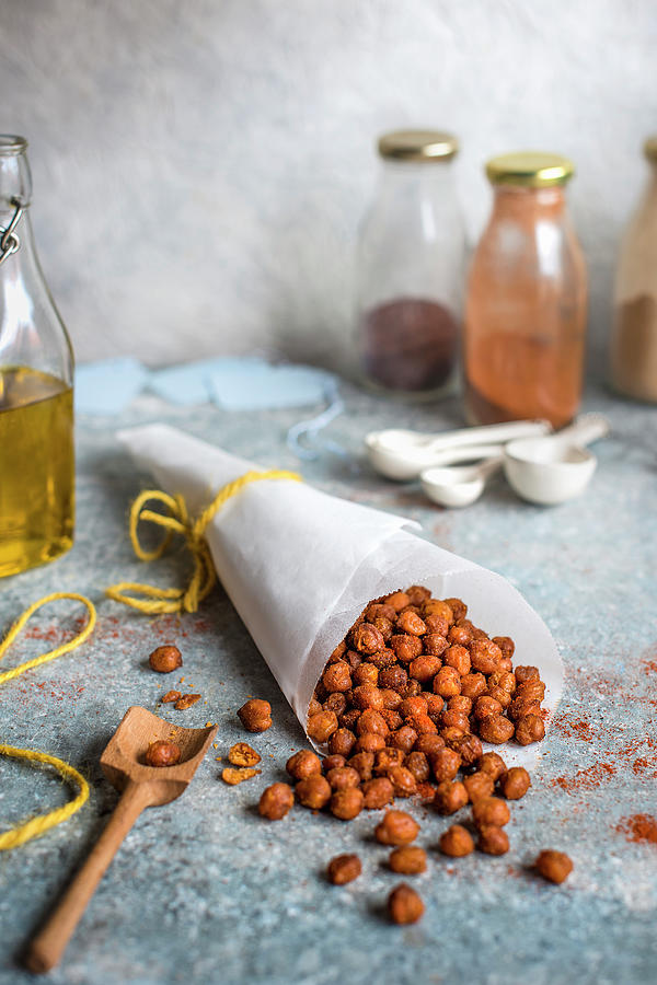 Oven Roasted Spiced Chickpeas With Smoked Paprika, Cumin And Sumach Photograph by Magdalena Hendey