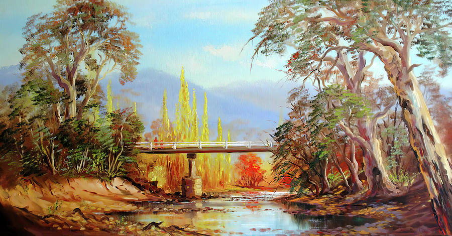Ovens River Star Bridge Painting by Glen Johnson