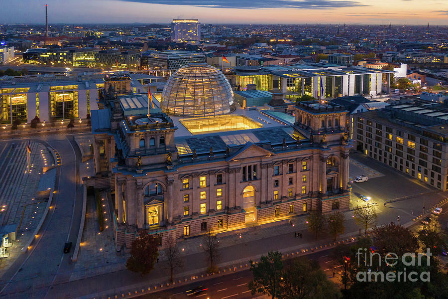 Over Berlin Reichstag Dawn Photograph