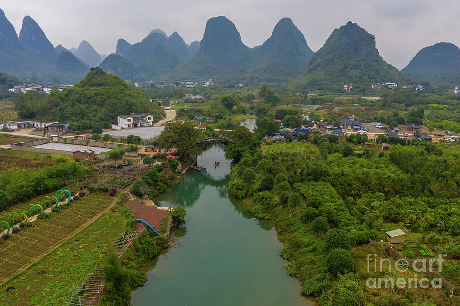 Over China Yulong Bridge River Scene Photograph By Mike Reid