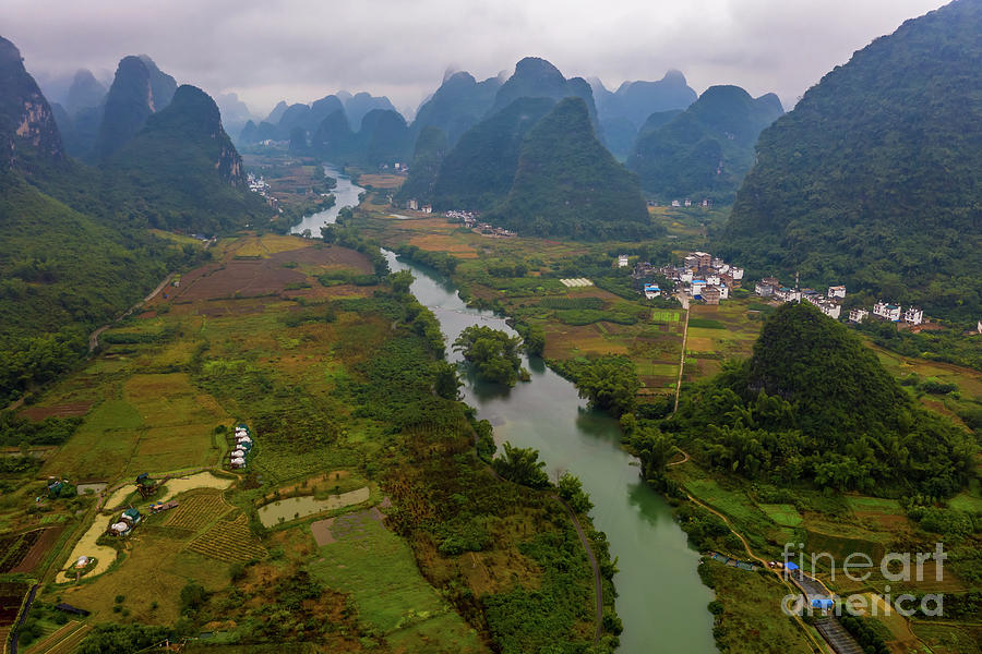 Over China Yulong River Runs Through Photograph
