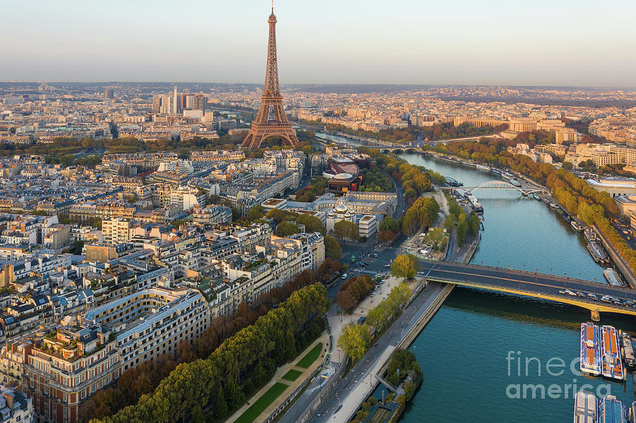 Over Paris Fall Colors And Morning Light Along The Seine Photograph