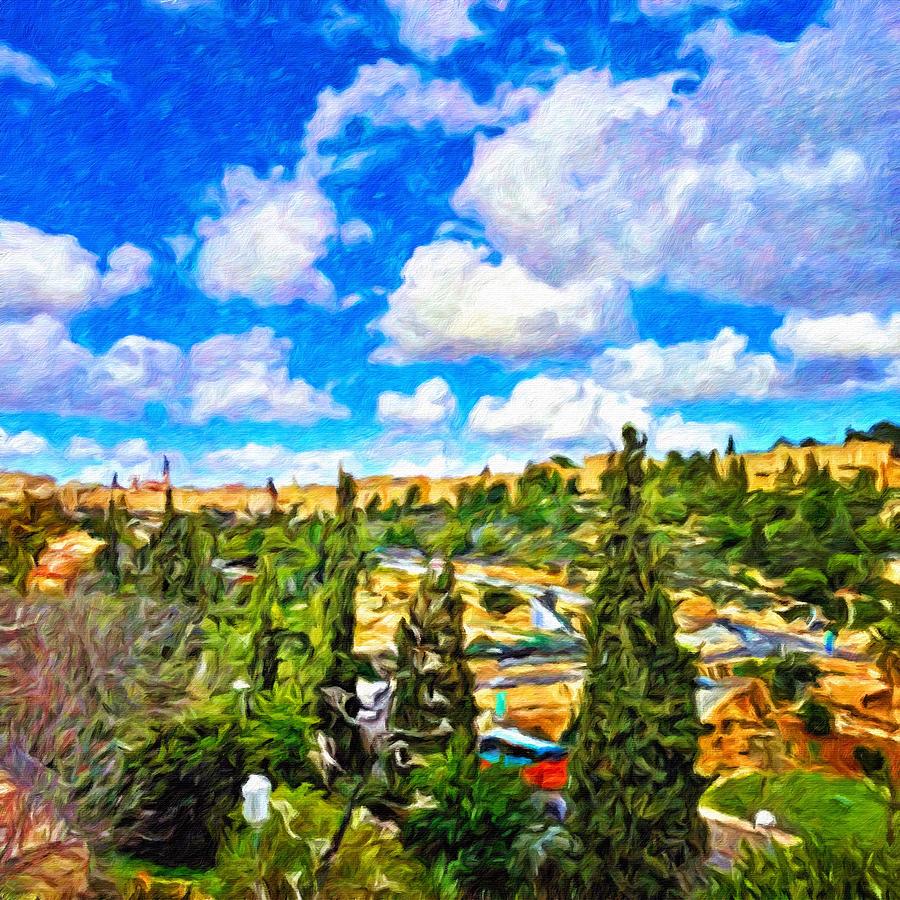 Tree Digital Art - Over the Hills of Jerusalem by Pamela Storch