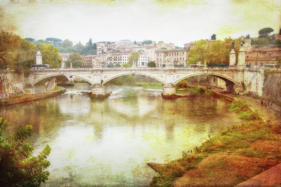 Architecture Digital Art - Over the Tiber by Terry Davis