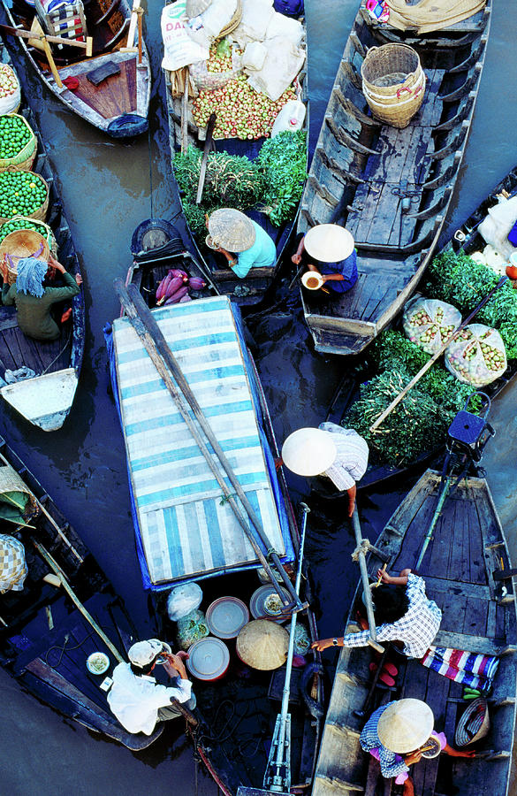 Overhead Of Boats At Floating Market Photograph by Richard Ianson