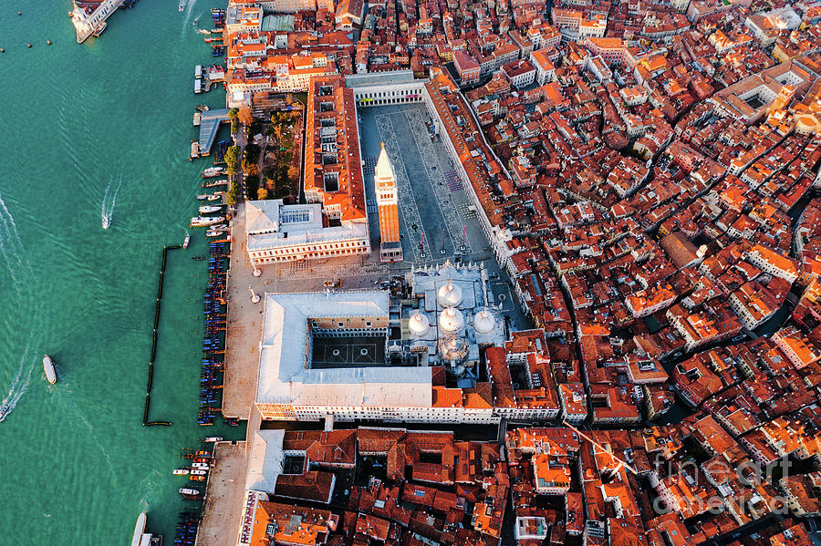 Overhead of St Marks square, Venice, Italy Photograph by Matteo Colombo