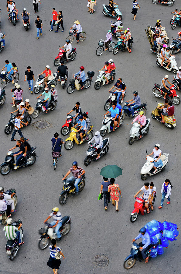 Overhead View Of Motorbike Traffic Photograph by Rwp Uk Overhead View Of Motorbike Traffic Photograph by Rwp Uk