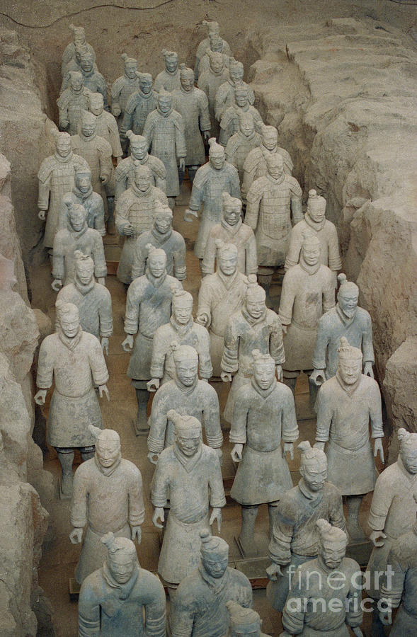 Overhead View Of Terra Cotta Soldiers Photograph by Bettmann