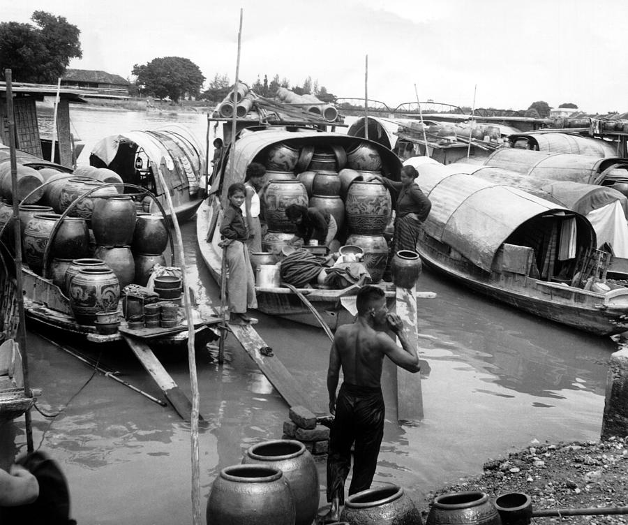 Overloaded Sampans In Thailand In 1966 Photograph by Keystone-france