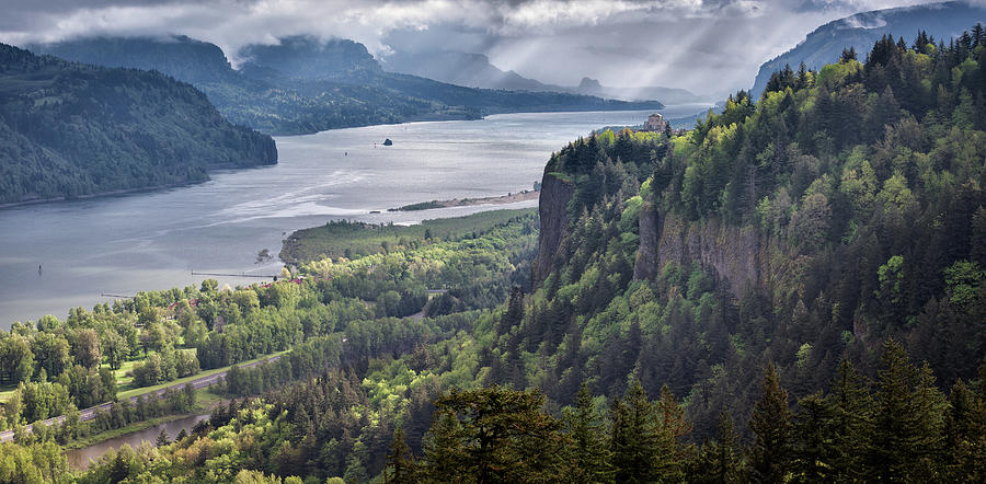 Overlook Of The Columbia River Gorge Photograph by Michael Riffle