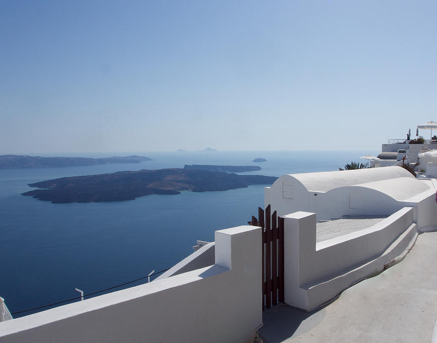  Overlooking the Sea in Santorini Photograph by L Bosco