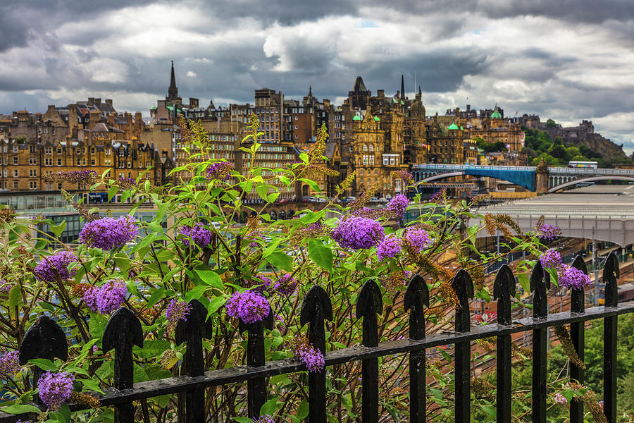 Overlooking the Train Station in Edinburgh Photograph by Debra and Dave Vanderlaan