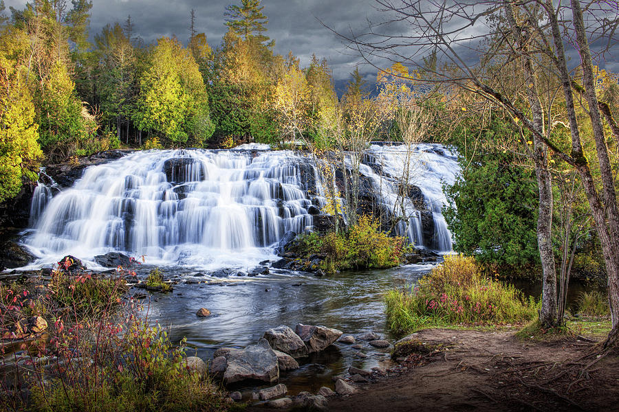 Overview Of Bond Water Falls In The Michigan Upper Peninsula Photograph By Randall Nyhof 8864