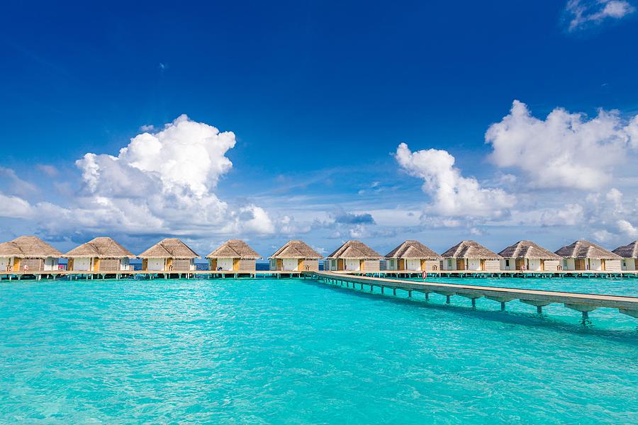 Overwater Bungalows At Maldives Photograph by Levente Bodo - Fine Art ...