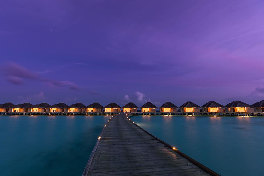 Overwater Bungalows In Maldives Photograph by Levente Bodo - Fine Art ...