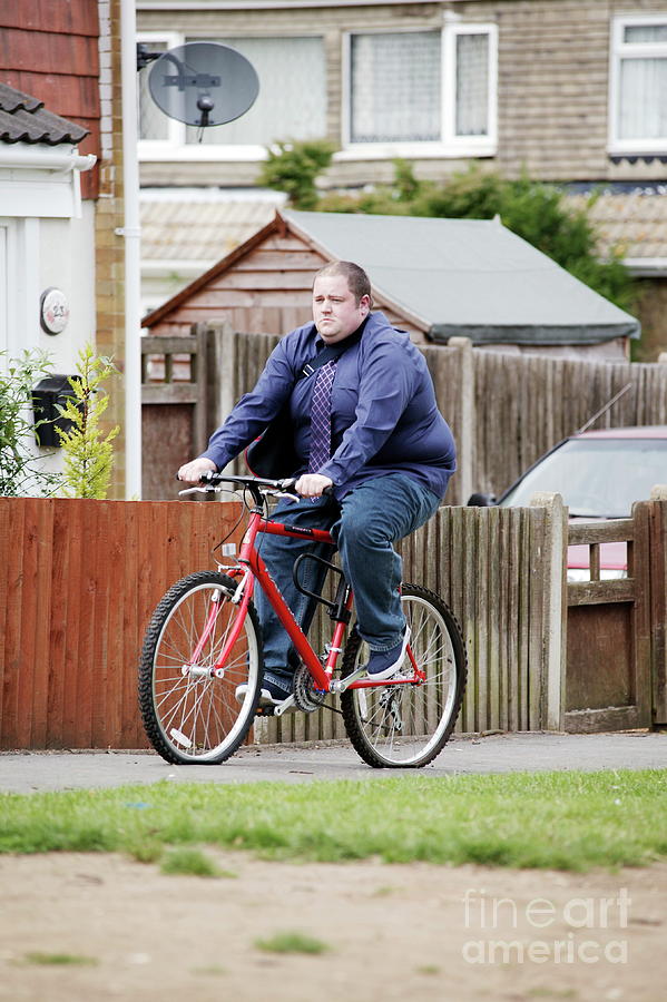 Overweight Man Cycling Photograph by Michael Donne/science Photo ...