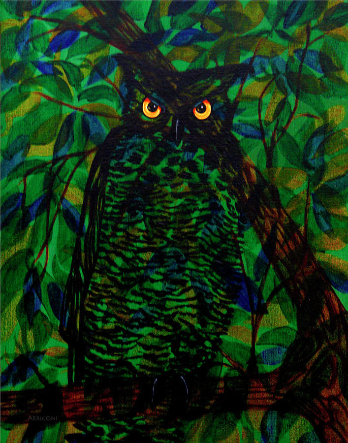Owl Painting by David Arrigoni