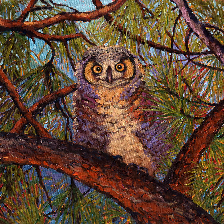 Owl Encounter Painting by Rebecca Baldwin - Fine Art America