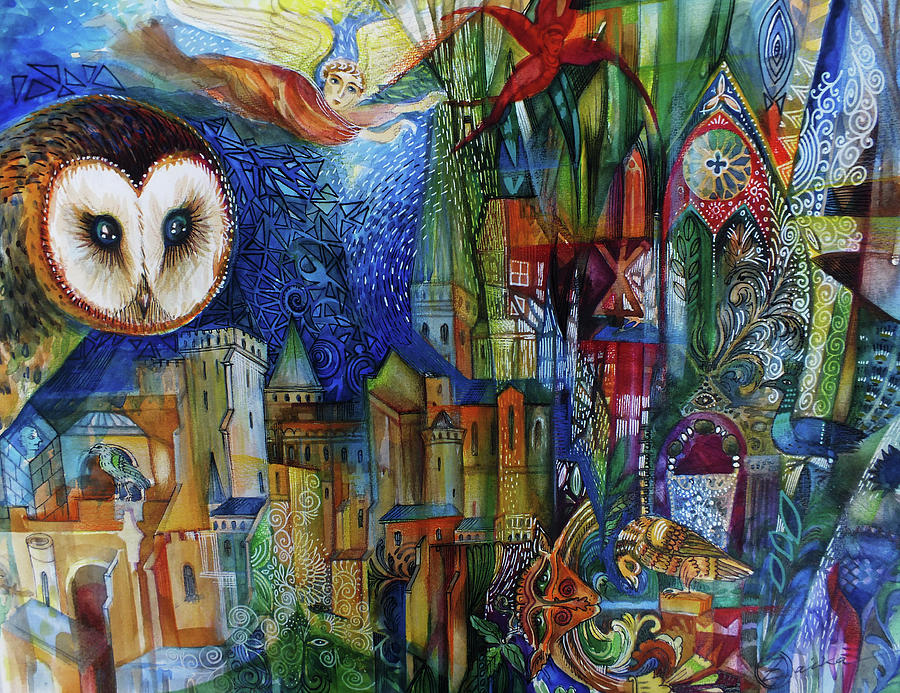 Owl Painting - Owl by Oxana Zaika