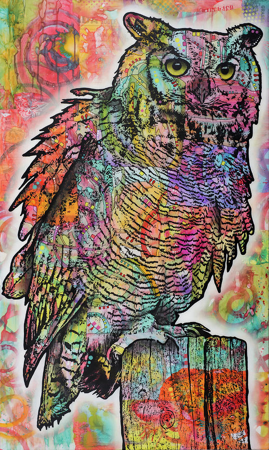 Owl Mixed Media - Owl Perch by Dean Russo