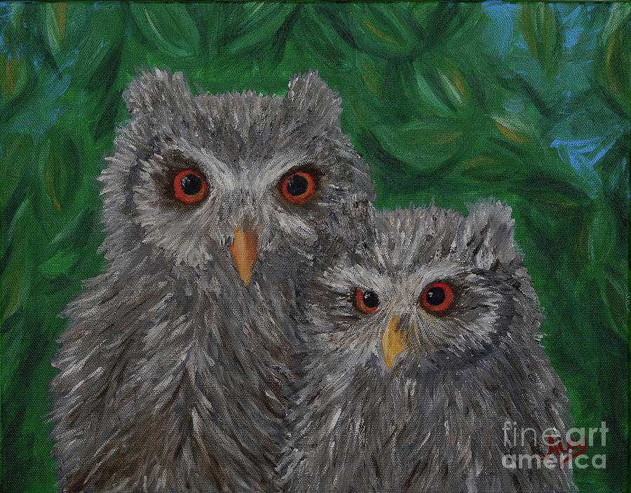 Owls Eyes Painting by Aicy Karbstein