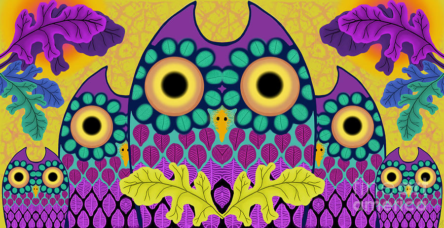 Owls Five Digital Art by Carol Jacobs