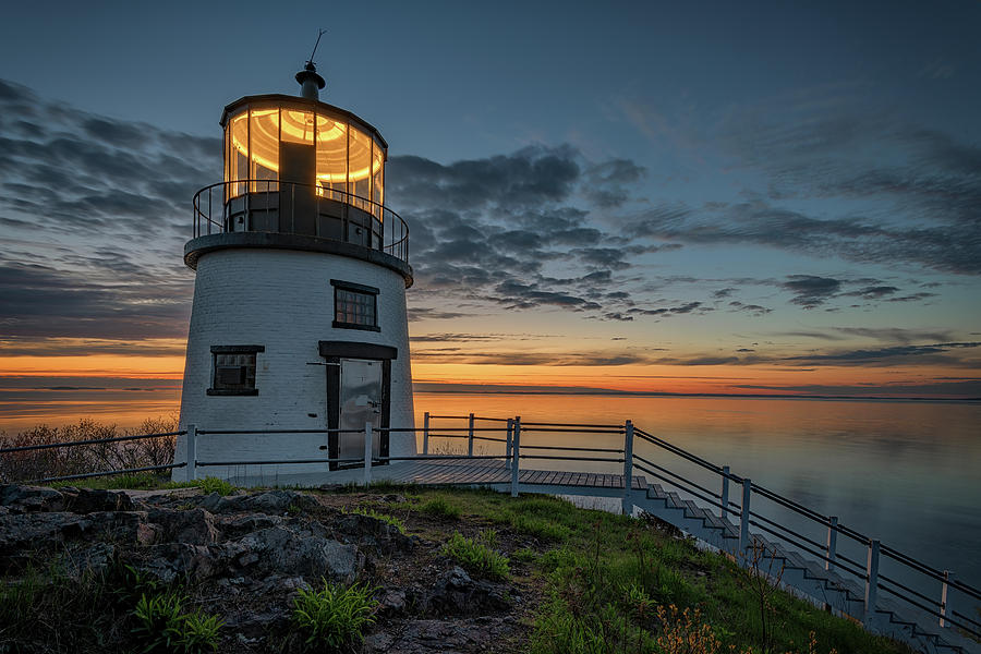 Lighthouse Photograph - Owls Head at Dawn by Rick Berk