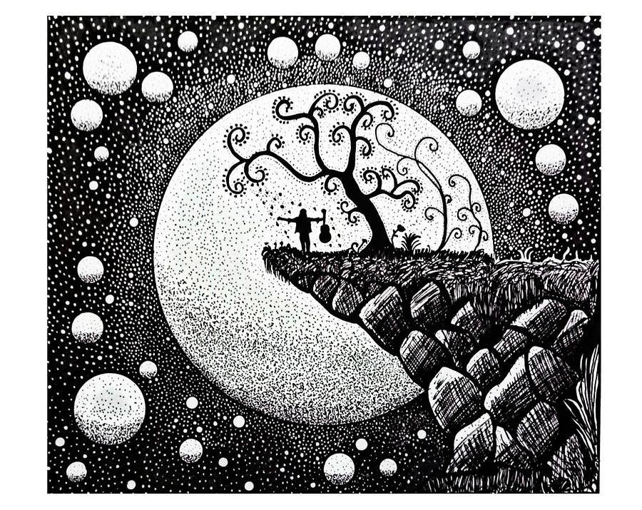 Own World Pen Art Drawing By Upasana Sharma