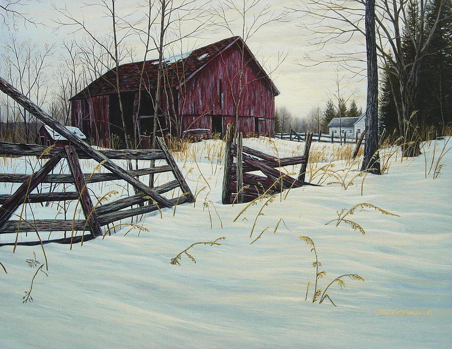 Oxford Barn Painting by Bruce Dumas