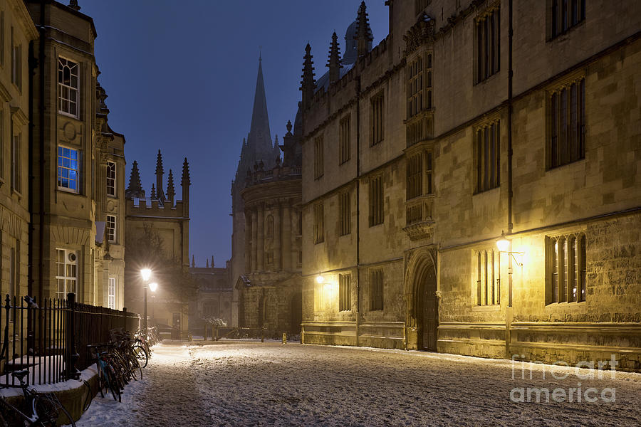 Oxford Catte Street Winters Night Photograph by Tim Gainey