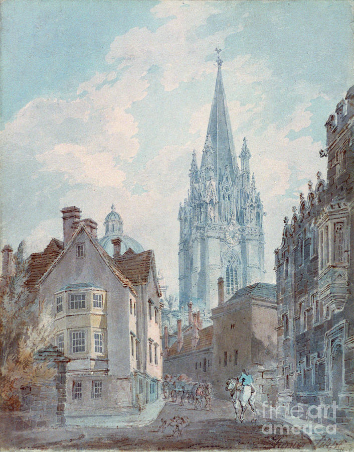 Oxford St Marys From Oriel Lane Drawing by Print Collector