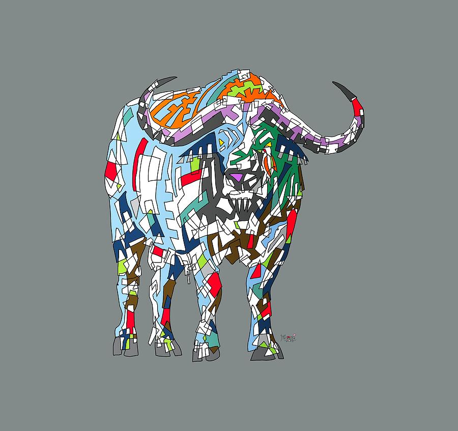 Oxpecker and Buffalo Digital Art by Anthony Mwangi