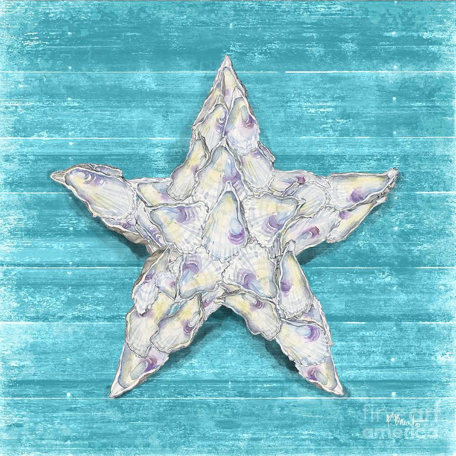 Watercolor Painting - Oyster Cluster IIi - Aqua by Paul Brent Watercolor Painting - Oyster Cluster IIi - Aqua by Paul Brent