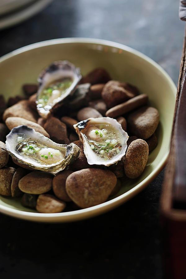 Oysters In A The nomad Restaurant, Sydney Photograph by Jalag / Markus Bassler