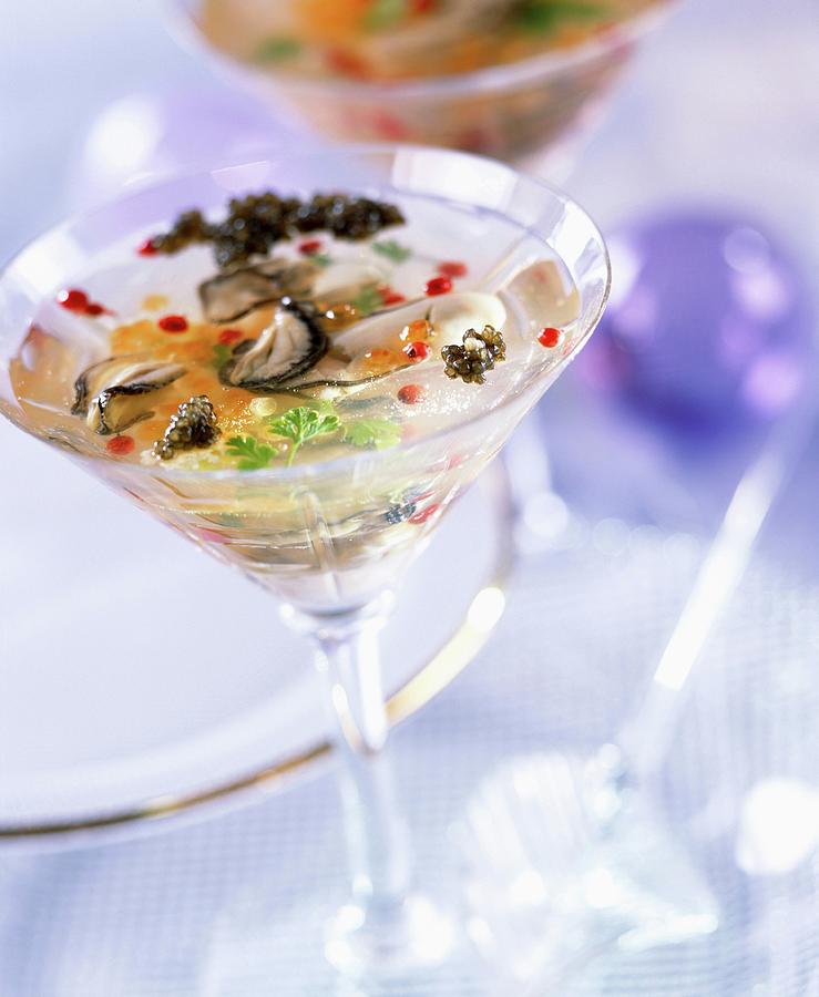 Oysters In Champagne Aspic Photograph by Bagros