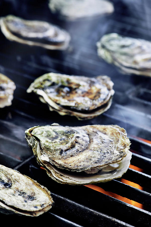 Oysters On A Grill Photograph by Fred + Elliott  Photography