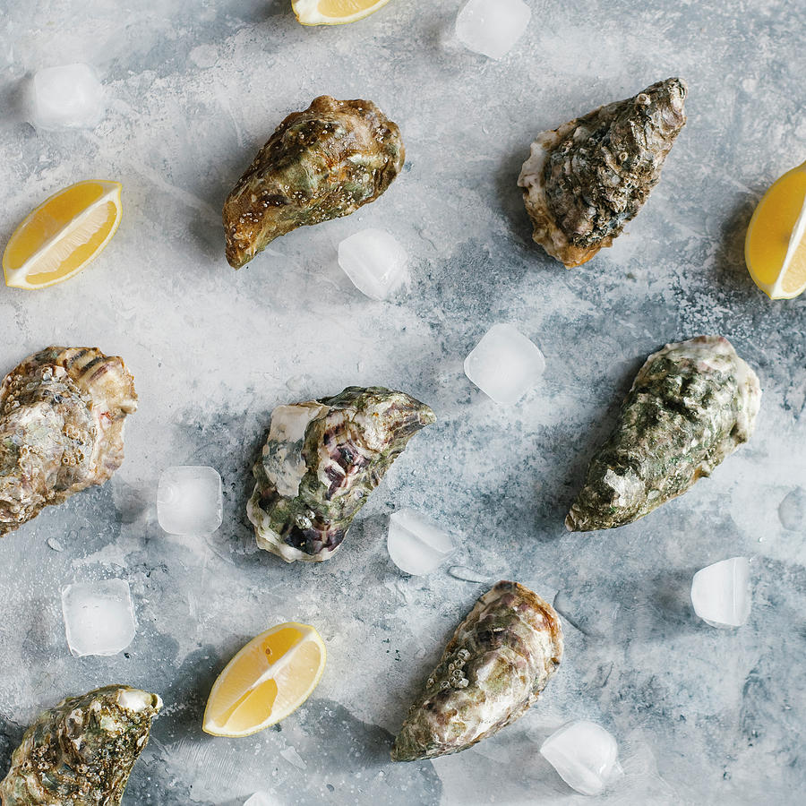 Oysters With Lemon Photograph by Kuzmin5d