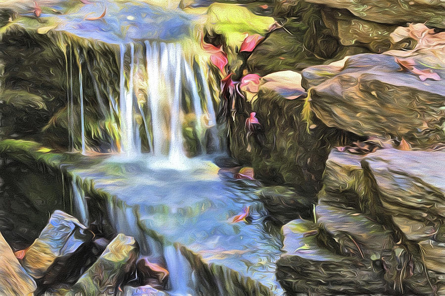 Ozark Mountains Small Falls Digital Art by JC Findley