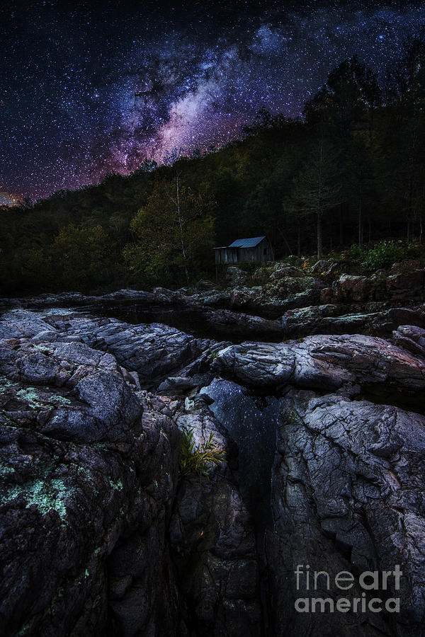 Ozarks - Klepzig Mill at Night Photograph by Robert Turek Fine Art Photography