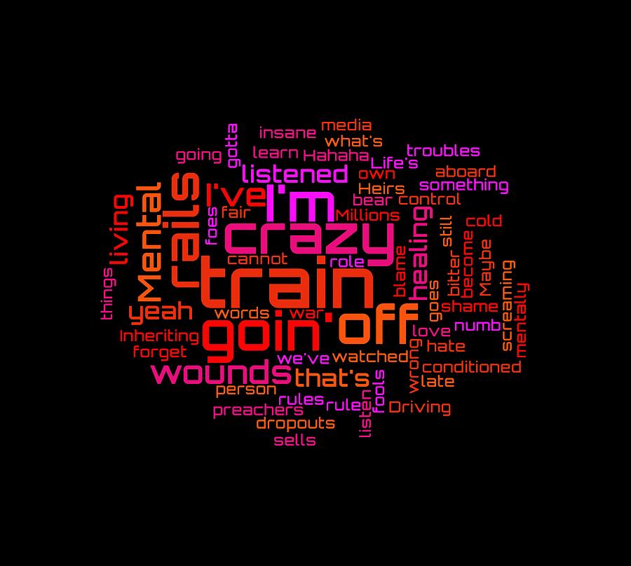 Ozzy Osbourne - Crazy Train Lyrical Cloud Digital Art by Susan Maxwell Schmidt